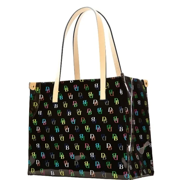 Dooney & Burke Stylish Black Multicolor Shopper Bag - Picture 3 of 5